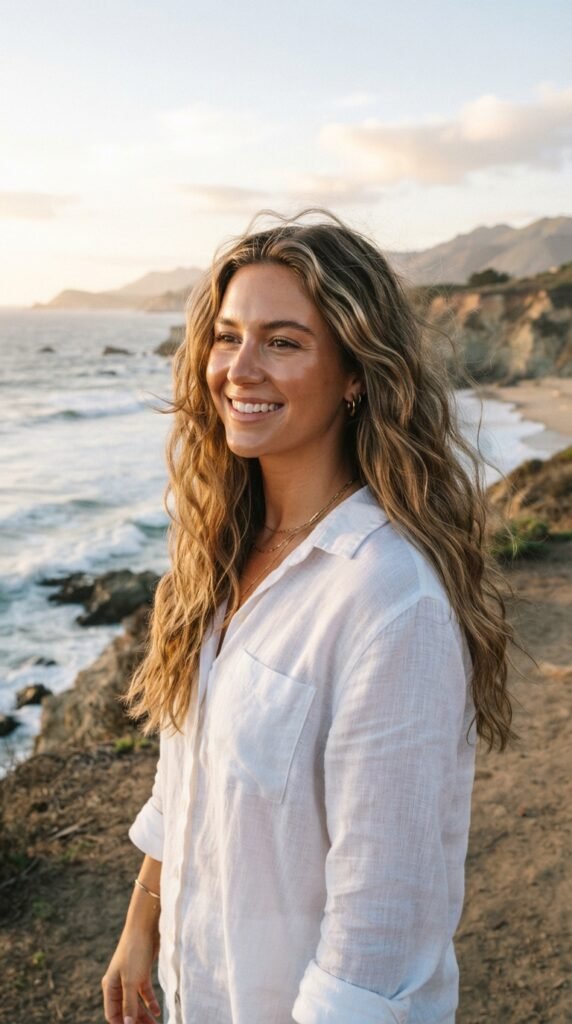 Textured Beach Waves Long Hair Hairstyle