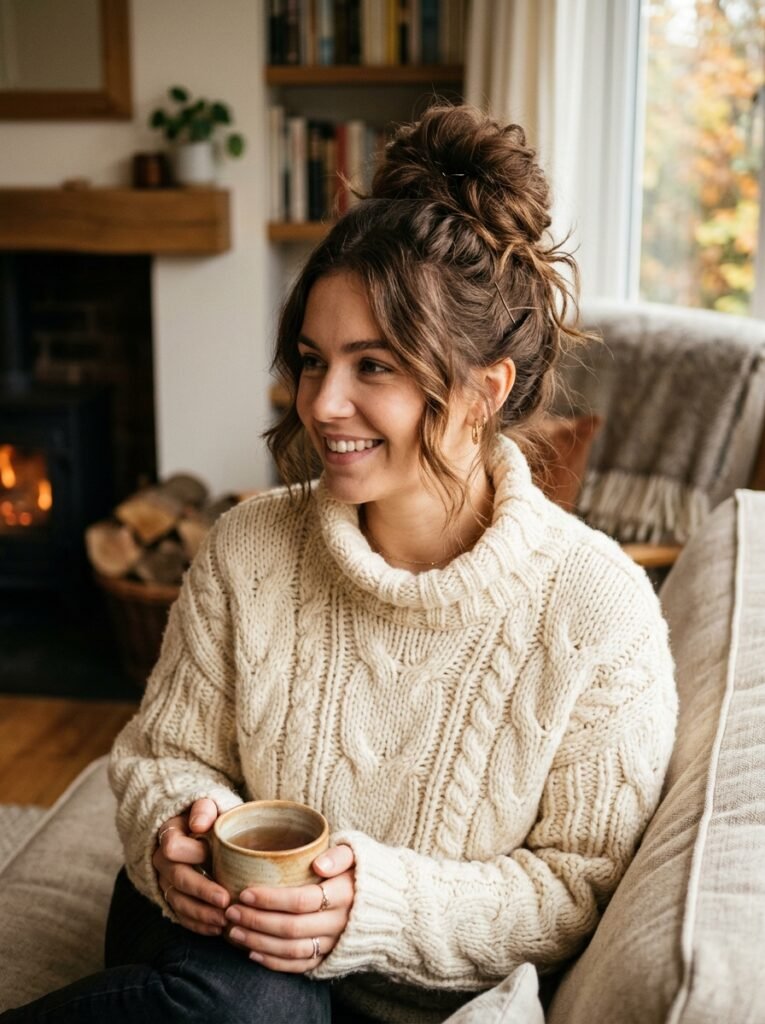 The Messy Bun for Chunky Knits