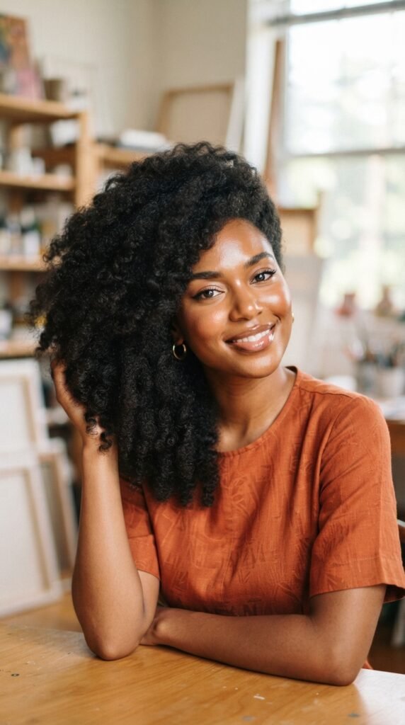 The Side-Swept Afro Hairstyle