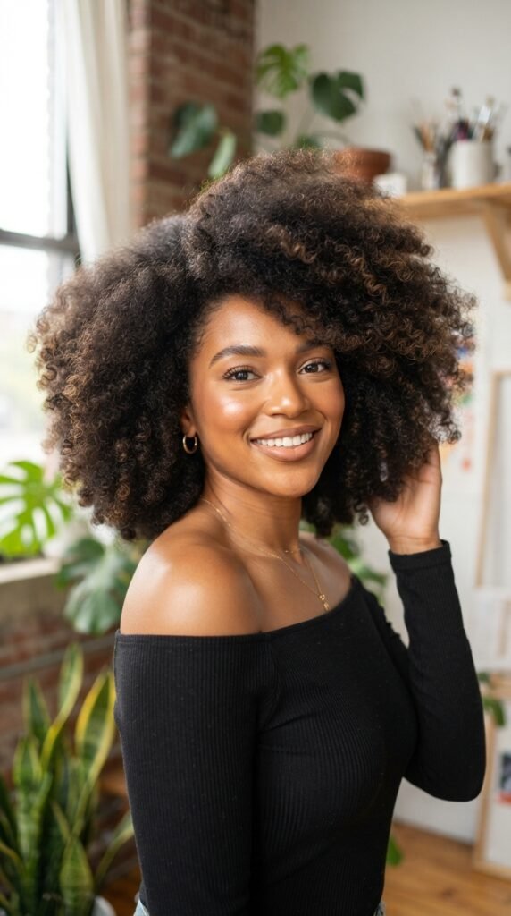 Voluminous Afro Blowout Hairstyle