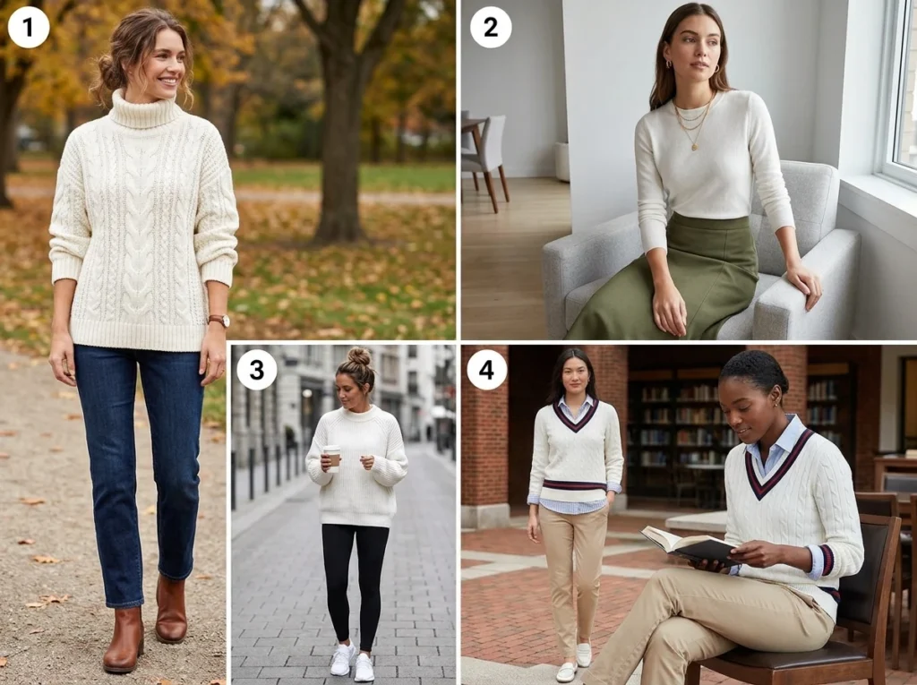 White Sweater Styles for Girls