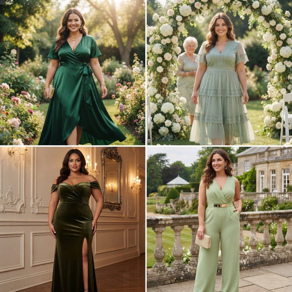 Plus Size Green Wedding Guest Outfits Women 2026