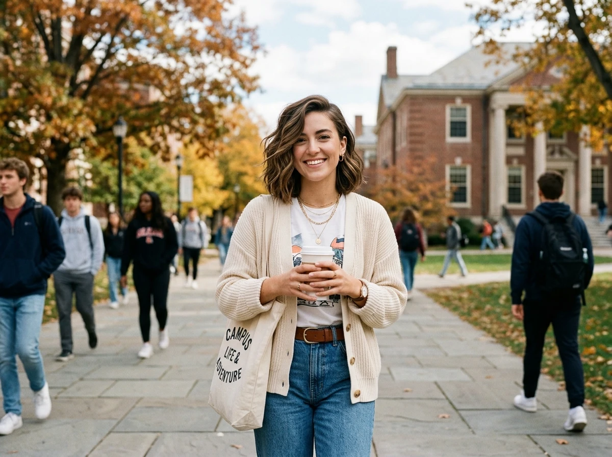 side part hairstyle for college
