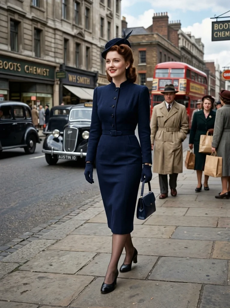 1940s Tailored Vintage Pencil Dress
