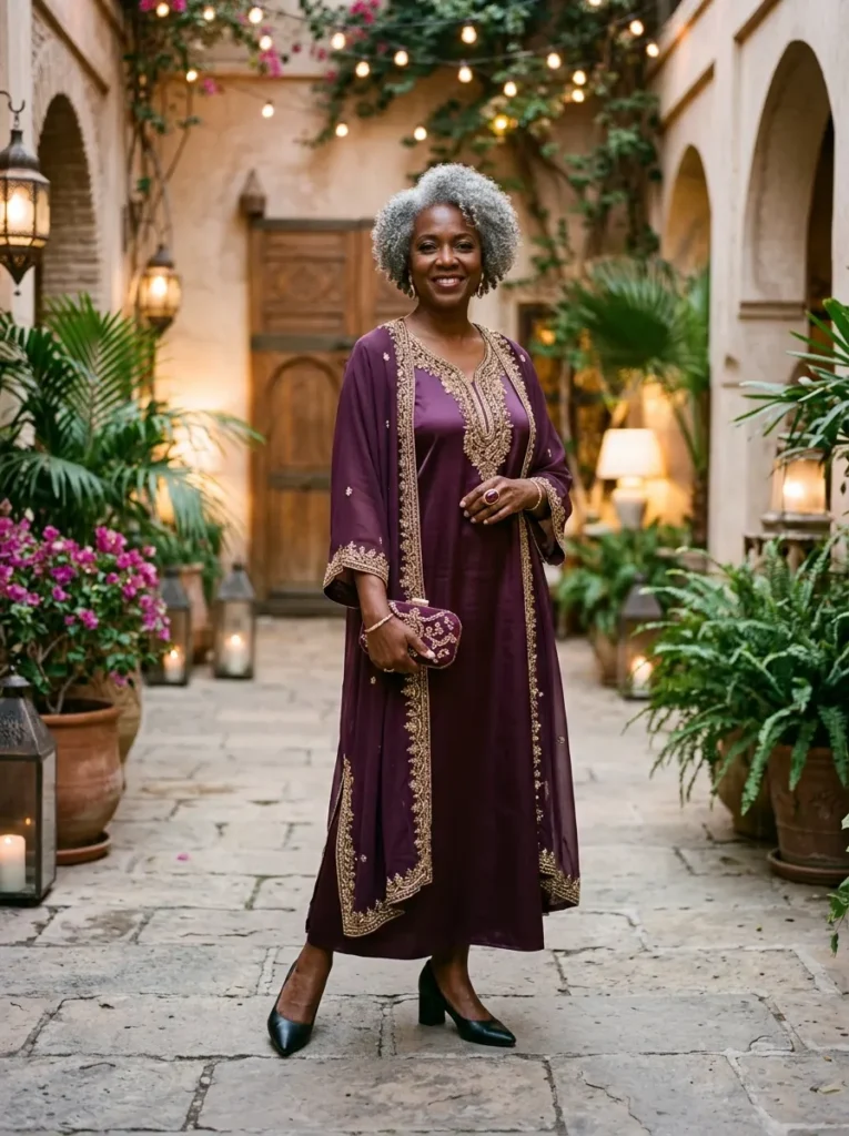 Arabian Night Kaftan With a Sheer Evening Layer