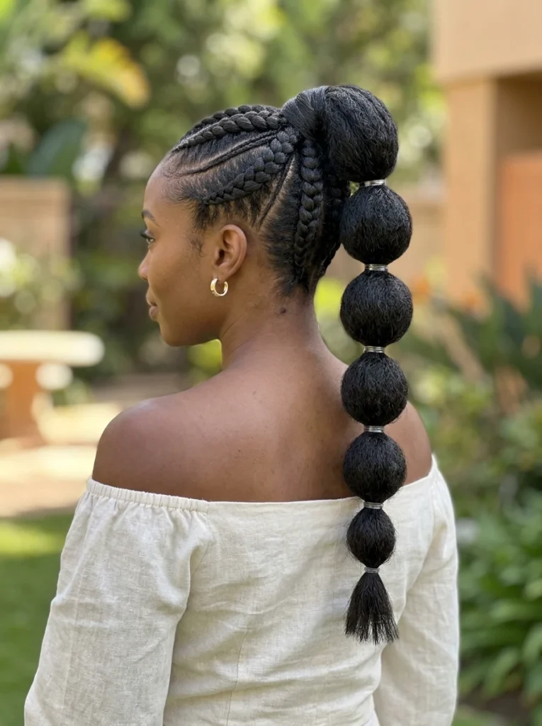 Bubble Braid Goddess Ponytail