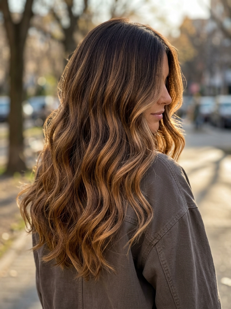 Caramel Balayage on Brown Hair