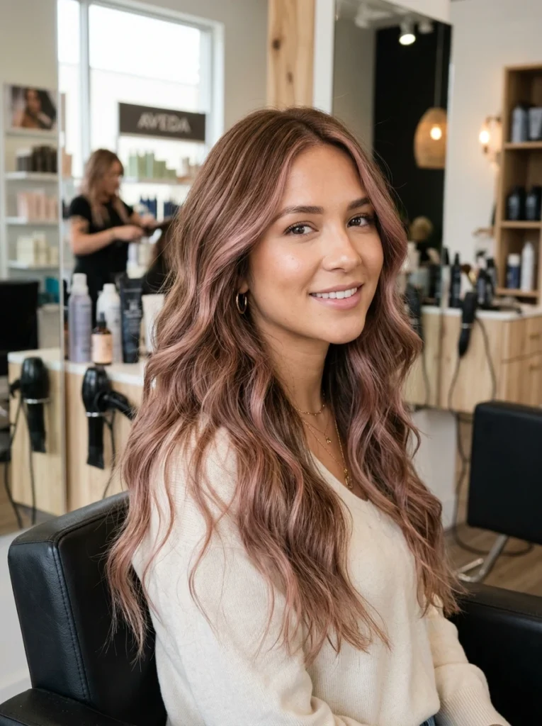 Caramel Brown Base with Dusty Pink Babylights
