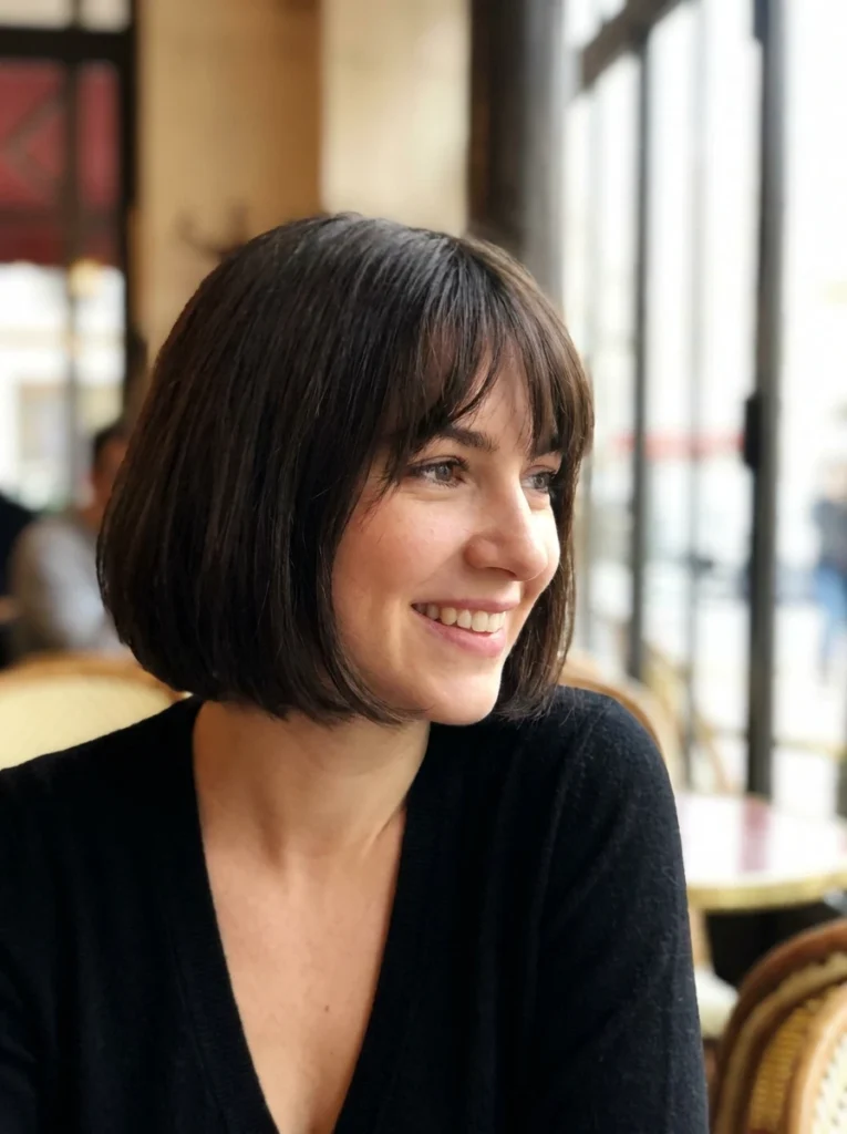Classic Chin-Length French Bob with Soft Bangs