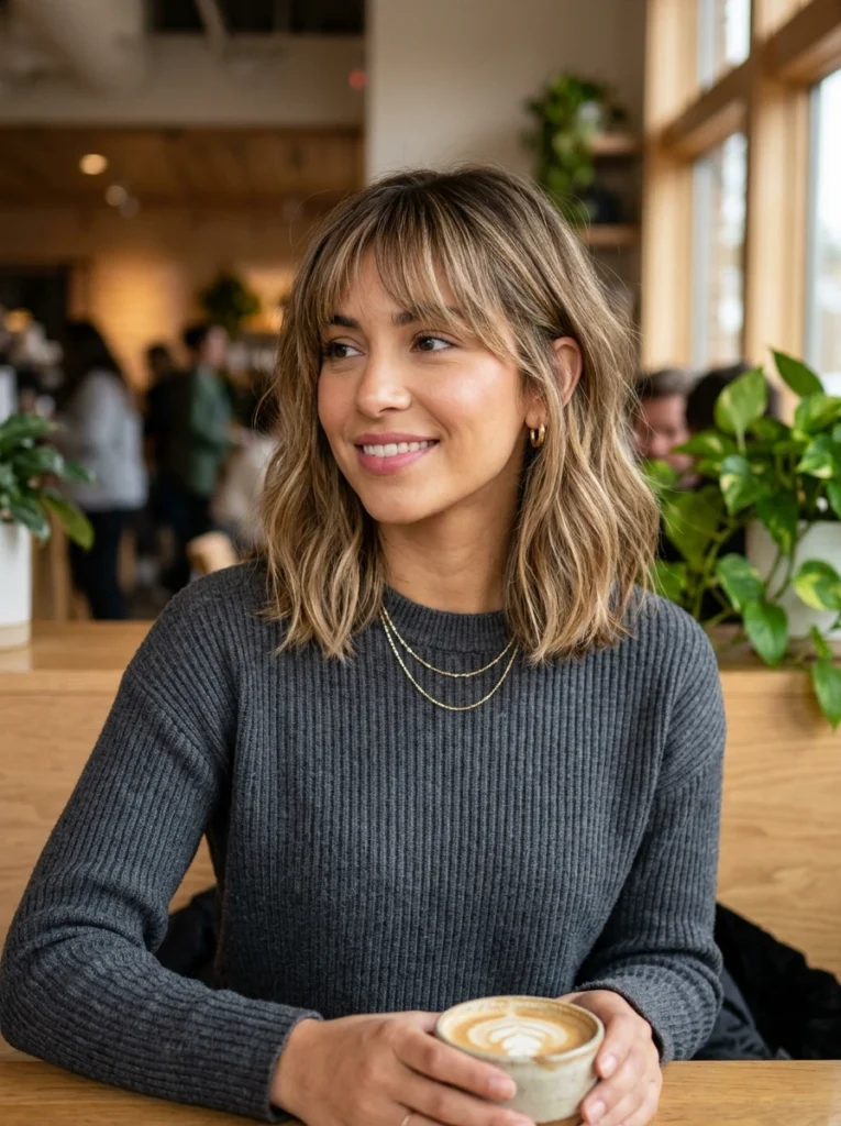 Collarbone-Length Lob with Soft Fring