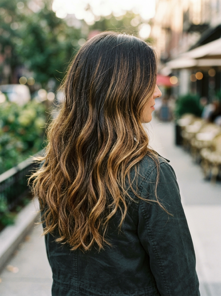 Dark Brown and Golden Balayage