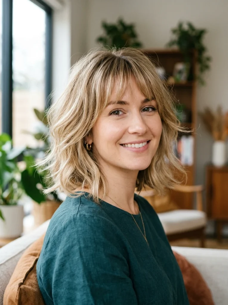 Feathered Layers Bob with Soft Bangs