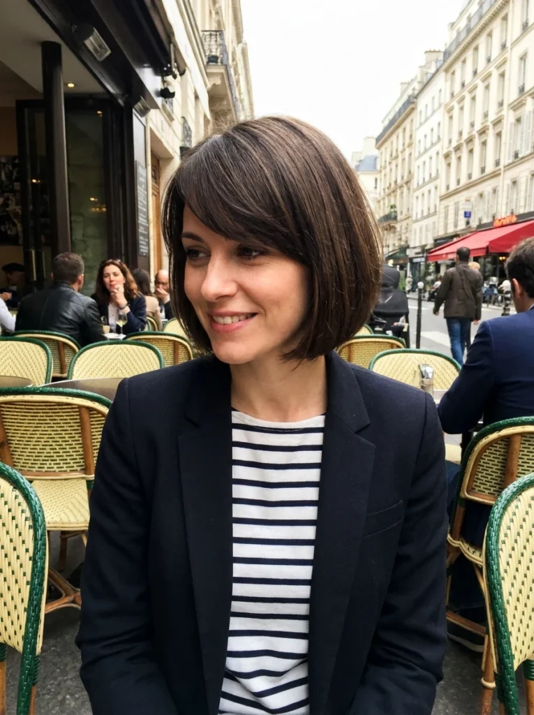 French Bob with Side-Swept Bangs