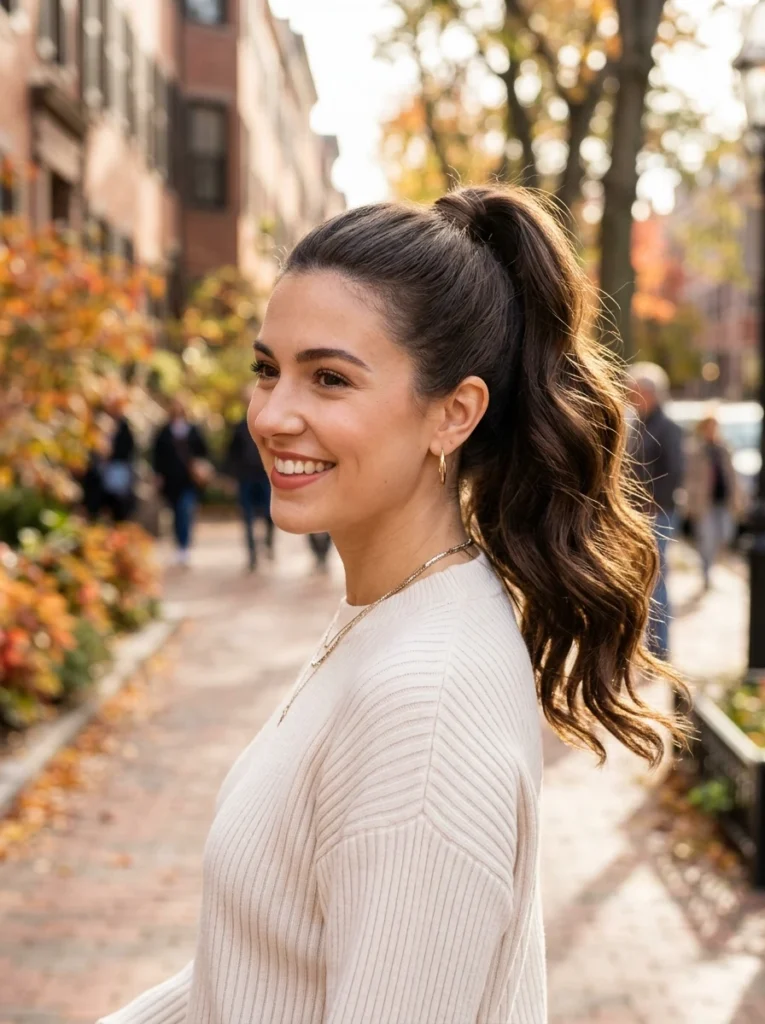 High Ponytail with Soft Waves