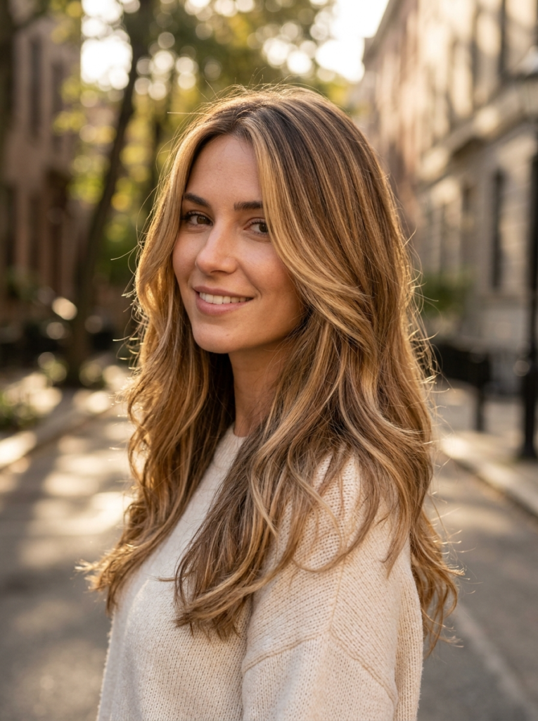 Honey Blonde Face-Framing Balayage