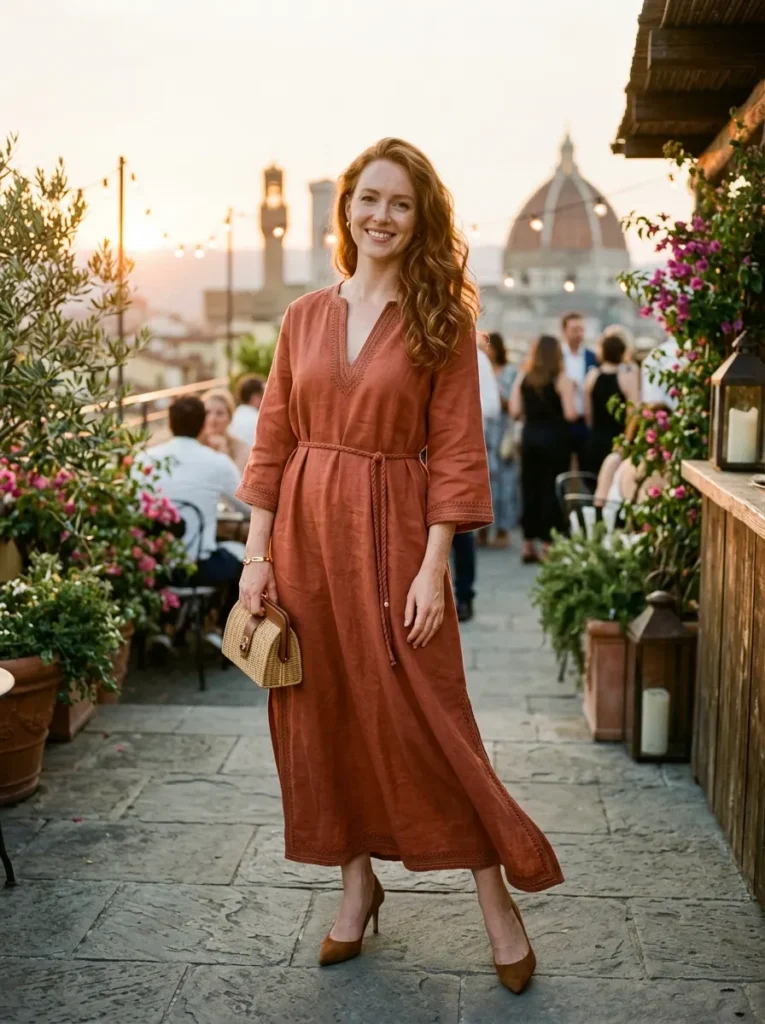 Kaftan With a Defined Waist and Belt