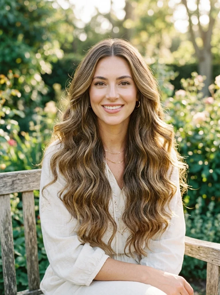 Loose Goddess Waves with Center Part