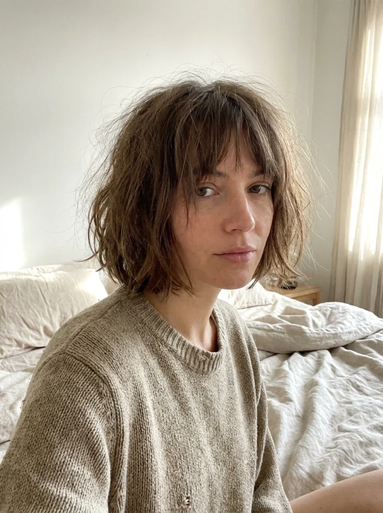 Messy Bedhead French Bob Style