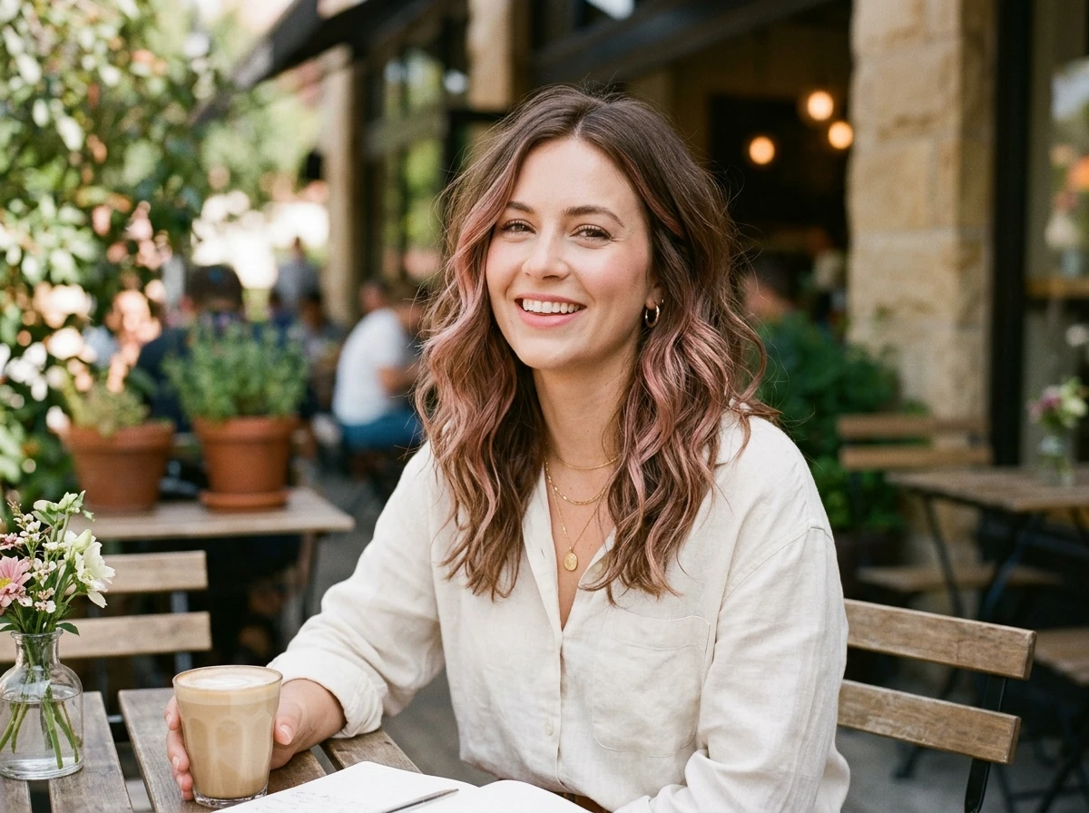 Pink Highlights in Brown Hair Ideas