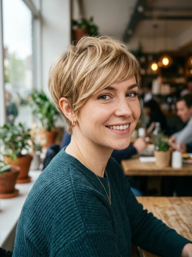 Pixie Cut with Side Swept Bangs