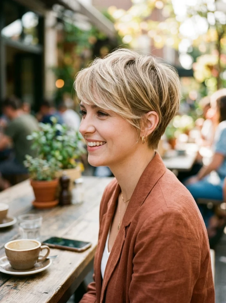 Pixie Cut with Soft Sweeping Side Bangs