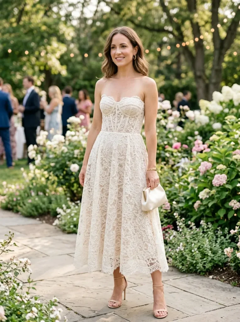 Romantic Lace Strapless Dress