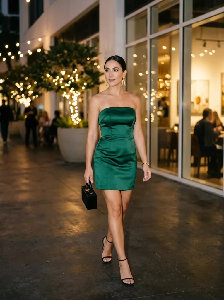 Satin Strapless Mini Dress