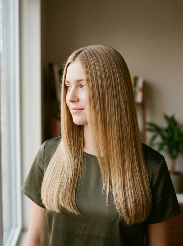 Sleek Straight Blonde Locks