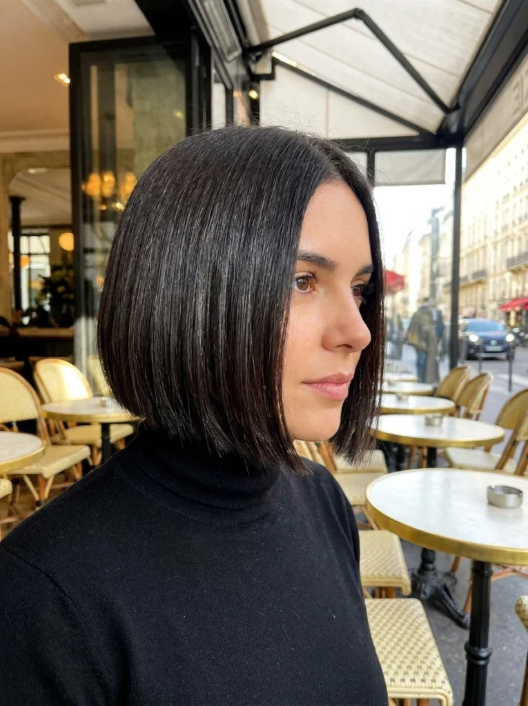 Sleek Straight French Bob with Blunt Ends