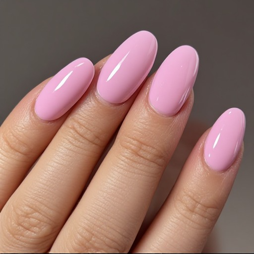 Soft Pink Glossy Nails