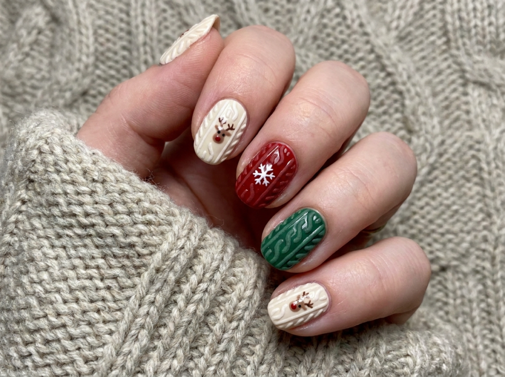 Sweater Pattern Nail Art