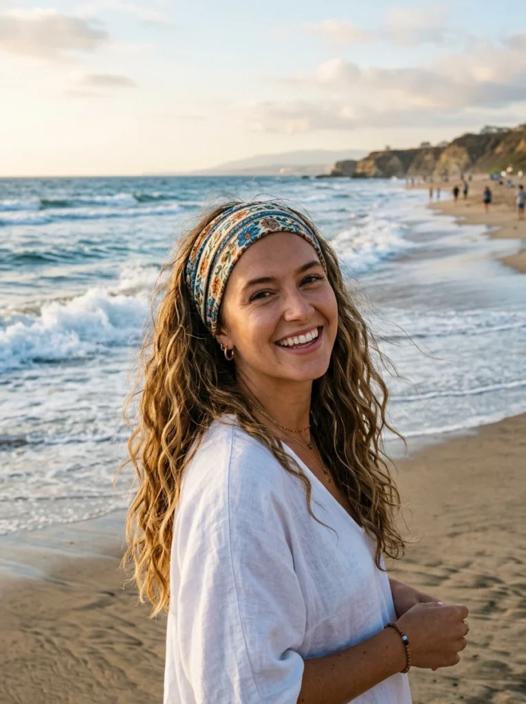 Textured Beach Waves with Headband