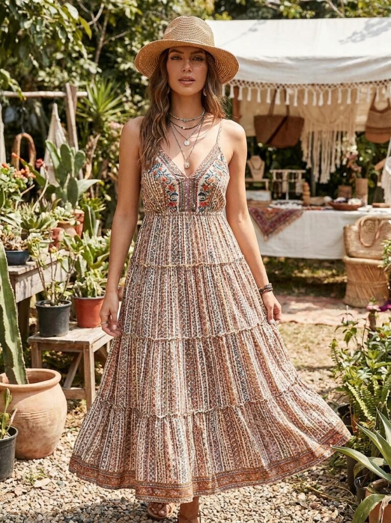 Tiered Maxi Dress with Boho Vibe