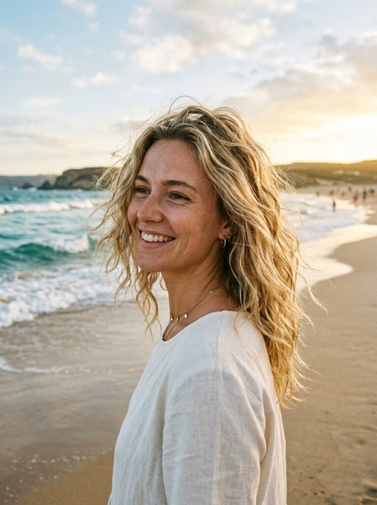 Tousled Salt-Spray Beach Hairstyle