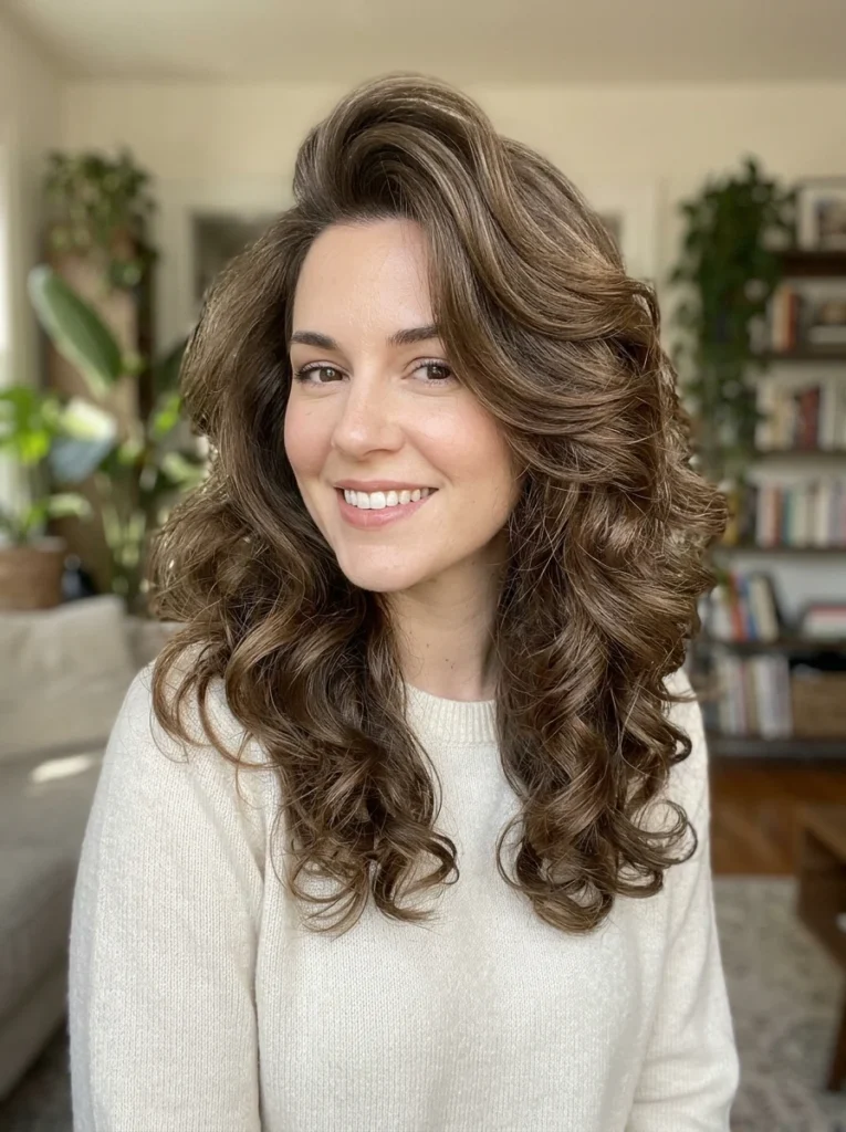Voluminous Open Hair with Soft Blowout Curls
