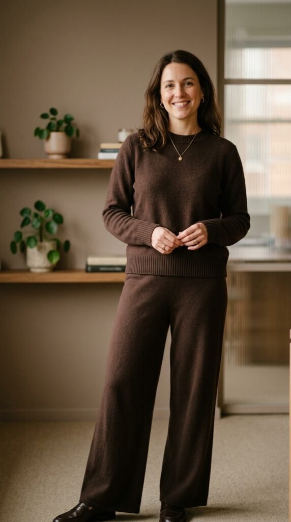 The Monochrome Espresso Cashmere Outfit