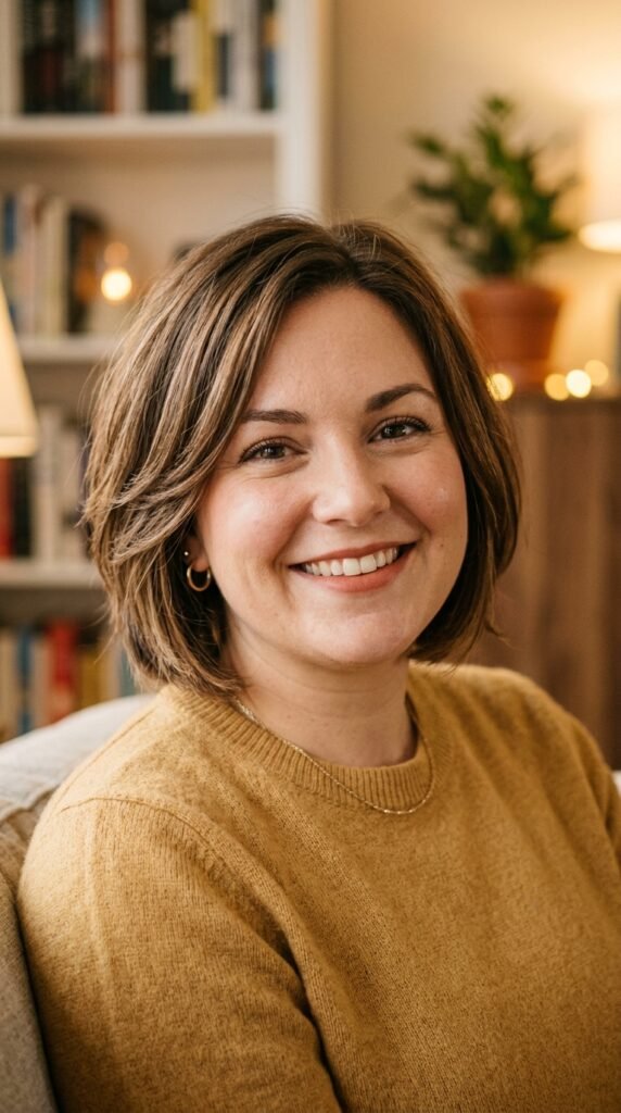 The Layered Chin-Length Bob Hairstyle