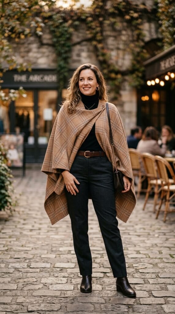 The Wide-Belted Cape Fall Outfit