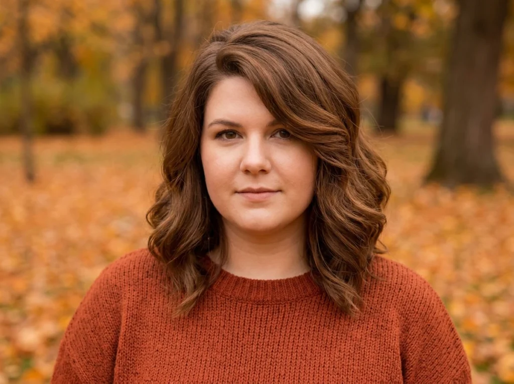 fall party hairstyle for chubby face shape