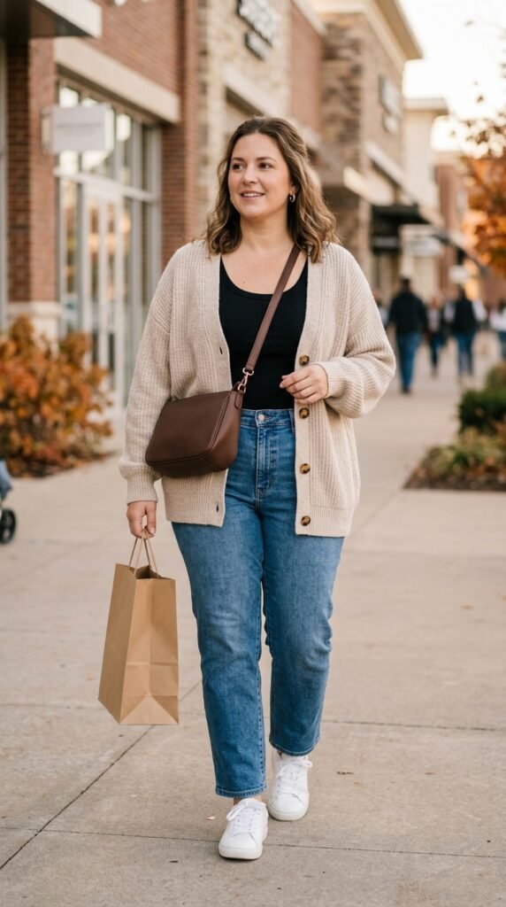 Cozy Cardigan and Straight-Leg Jeans