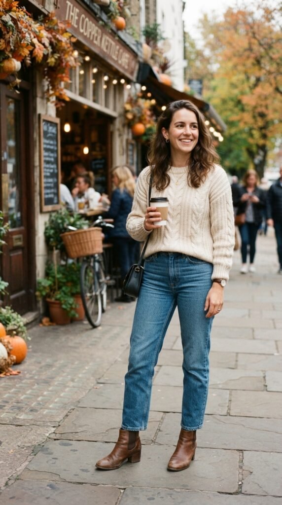 Cozy Sweater and Straight-Leg Jeans Outfit
