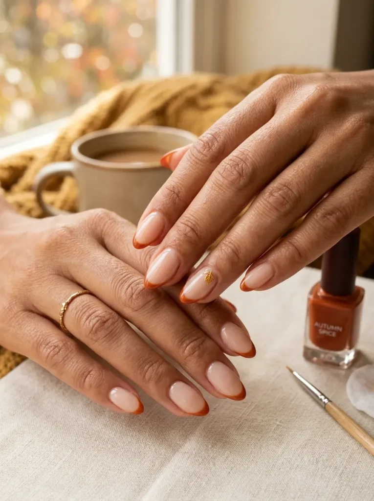 Pumpkin Spice French Tips