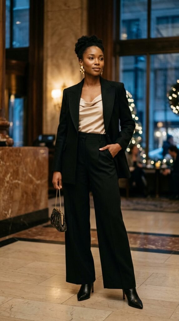 Winter Party Outfit With a Blazer