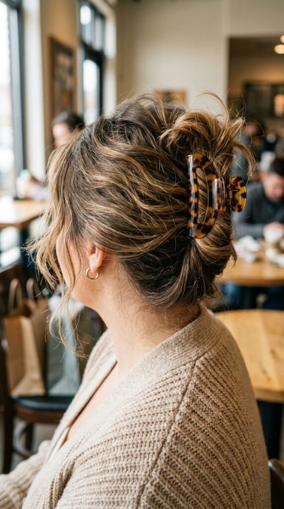 Soft Claw-Clip Twist for Second-Day Hair