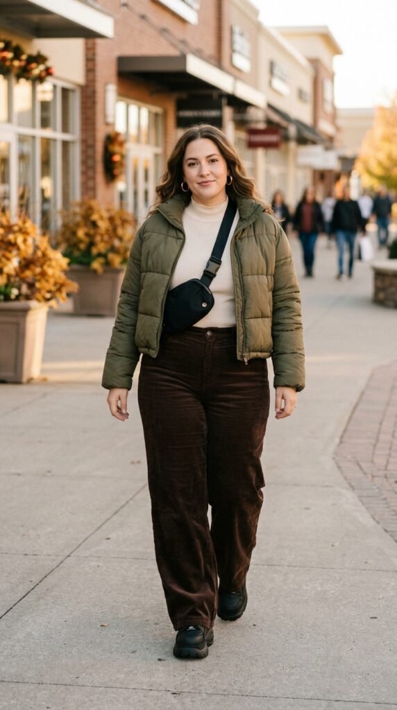 Wide-Leg Pants and Cropped Puffer