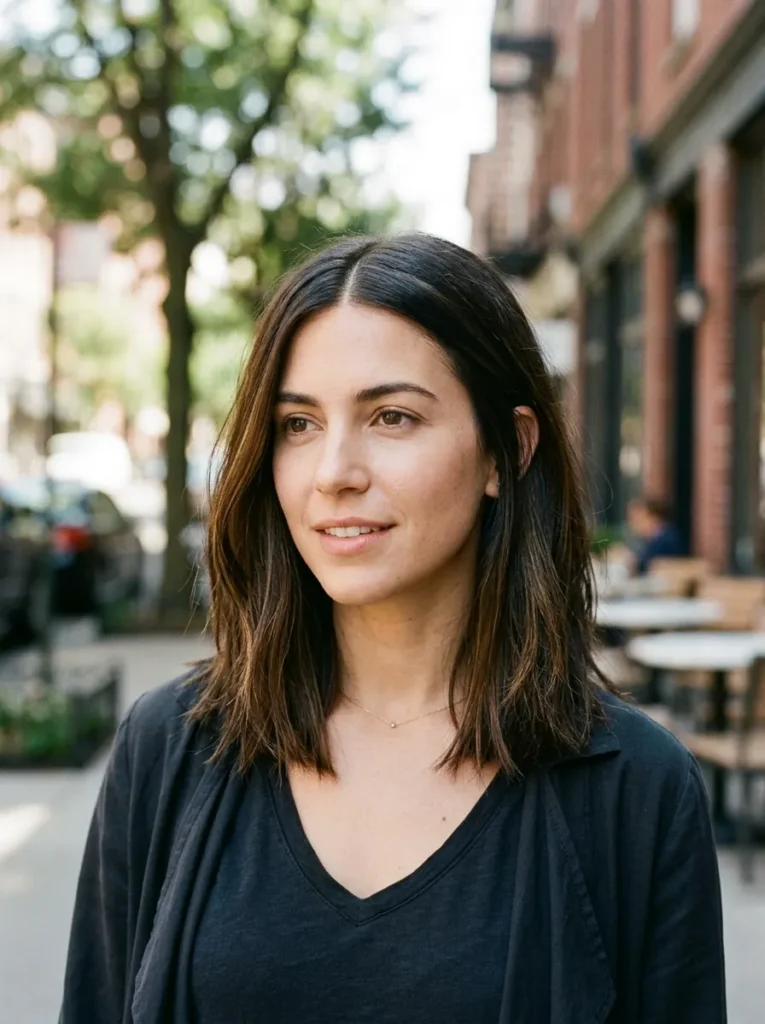  Collarbone Lob With a Clean Middle Part