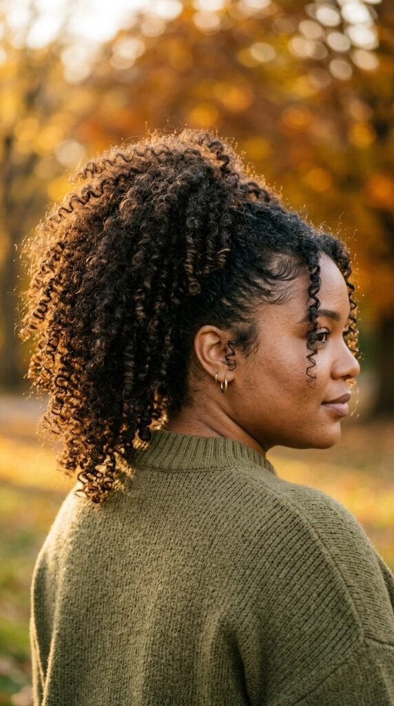 High Curly Ponytail With Volume