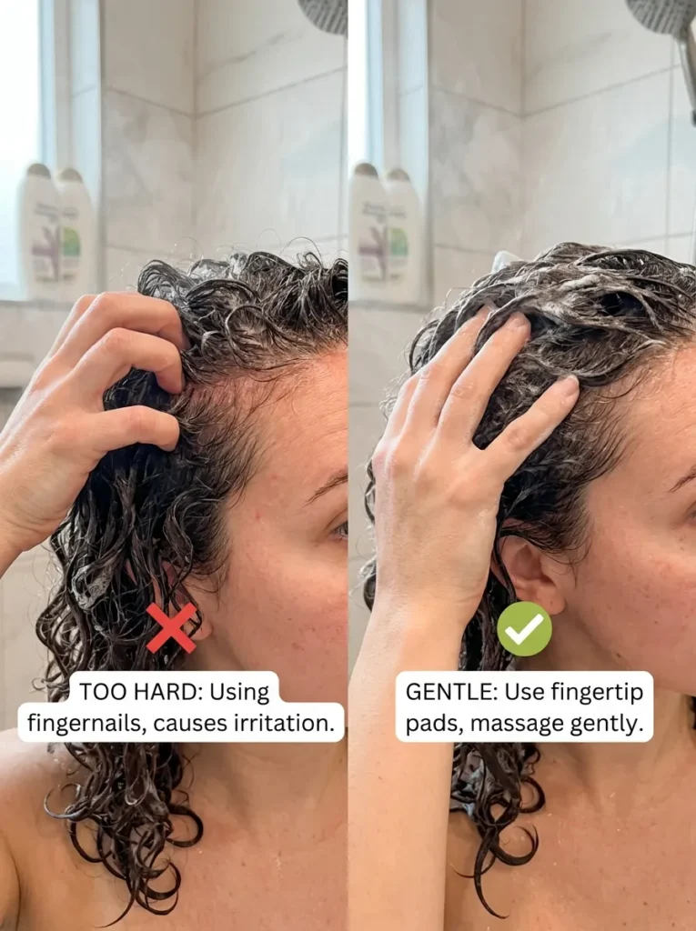 Avoid Scrubbing Your Scalp Too Hard