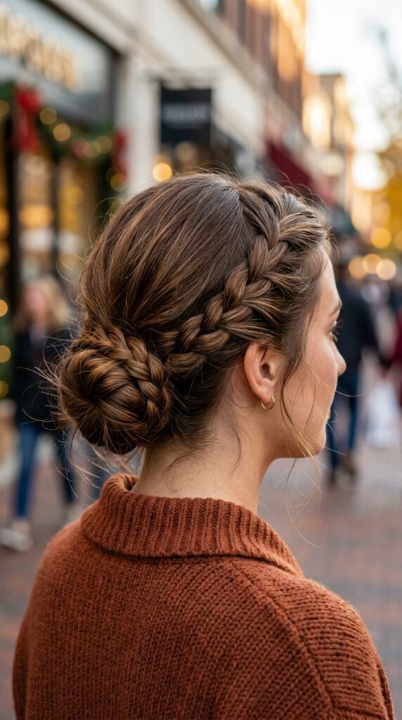 Low Braided Bun for All-Day Comfort