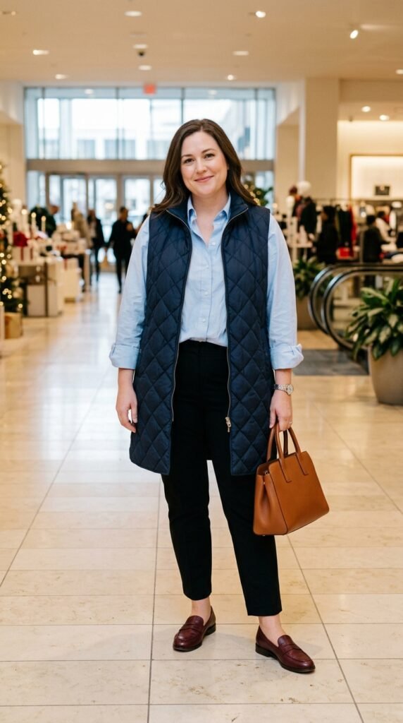 Longline Vest and Button-Up Shirt